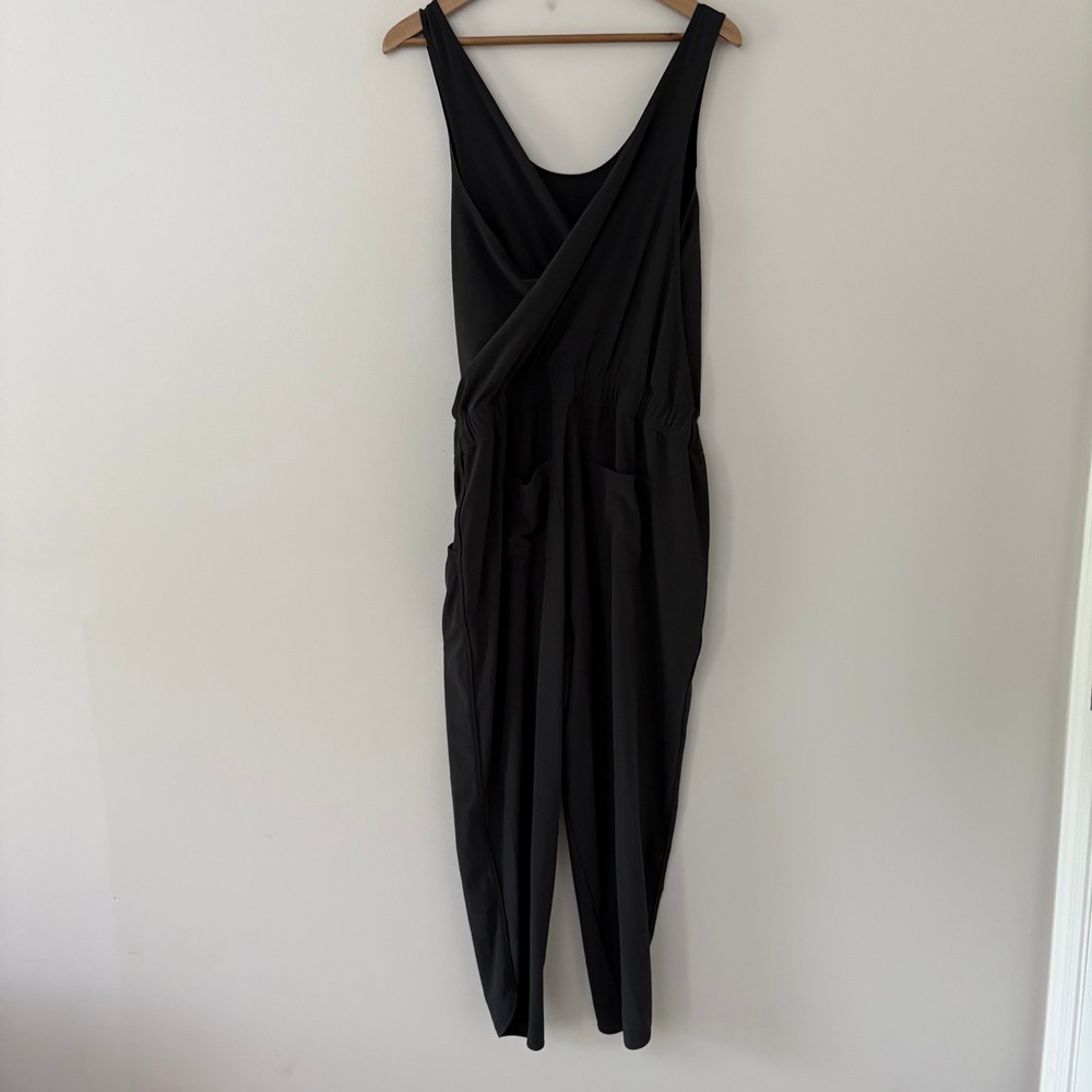 Patagonia Jumpsuit Fleetwith Romper XL Black Sleeveless Crossover Back - Picture 5 of 13